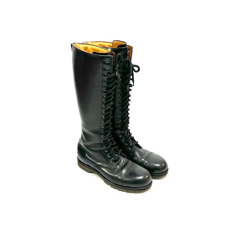 ヘルムートラング　ブラックレザーブーツ 2003aw helmut lang bondage combat boots eur size：6 （26