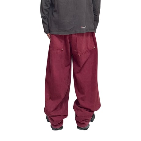 【USED】80's-90's AIRWALK Super Baggy Work Pants Wine Red Made in USA
