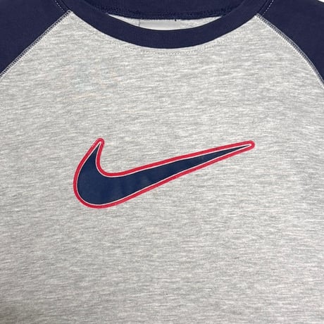 【USED】00's NIKE Raglan Light Sweatshirt with Tech Logo Back Patch
