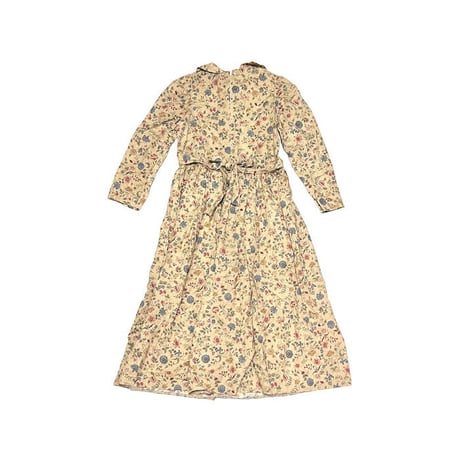 【USED】80'S-90'S BOTANICAL PATTERN DRESS BEIGE