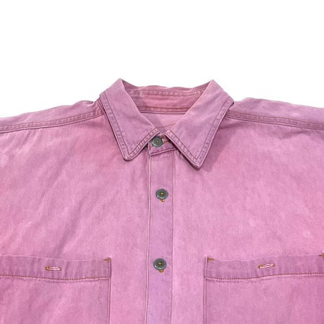 【USED】80'S QUIKSILVER COTTON SHIRT PINK PURPLE