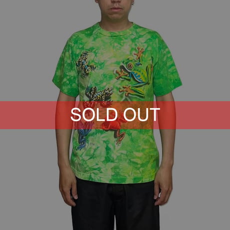 【USED】90's WILD GEAR ACID FROGS TIE-DYE T-SHIRT