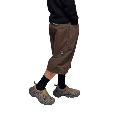 【DEAD STOCK】90's SIMS Snowboards Wide Tech Shorts Brown