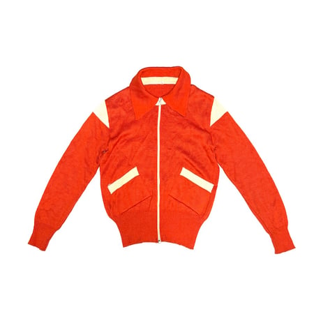【USED】70's Euro Vintage Knit Track Jacket Orange