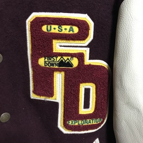 【USED】90'S  FIRST DOWN VARSITY JACKET