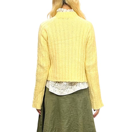 【USED】90'S energie MIX FABRIC HI-NECK KNIT SWEATER
