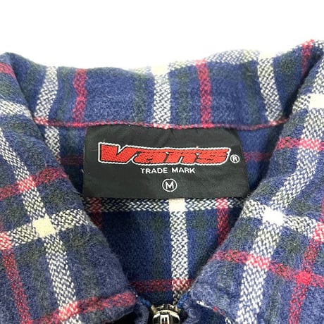 【USED】90'S-00'S VANS CHECK ZIP SHIRT