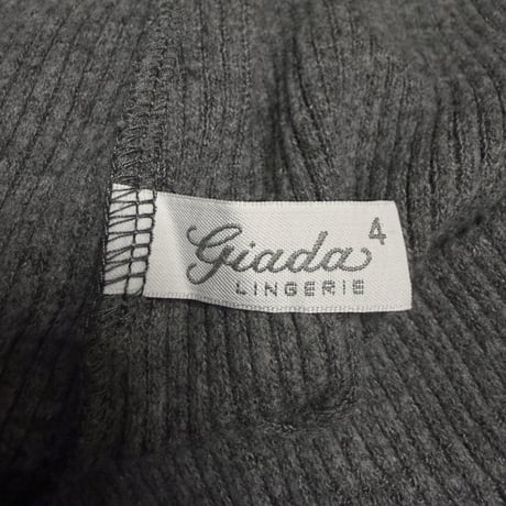 【USED】2010's Giada Lingerie Gray Knit Rib Pants with Lace Hem