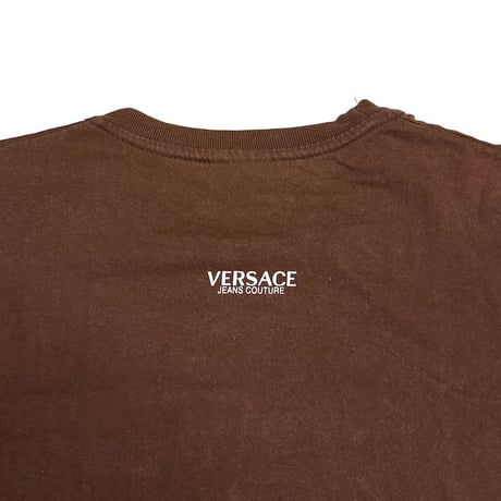 【USED】00's VERSACE JEANS COUTURE Cross Seam Print T-shirt