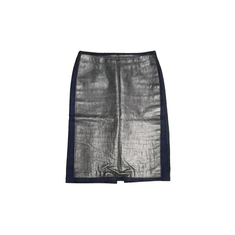 【USED】00's A.F.VANDEVORST Blackwatch Wool × Leather Panel Skirt