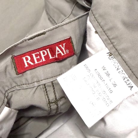 【USED】00's REPLAY European Tactical Cargo Pants Gray Beige