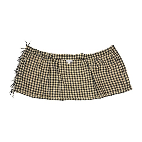【USED】80's-90's Westbound Check Wrap Mini Skirt with Fringe Detail