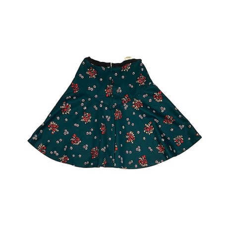 【USED】60's-70's Spinney RETRO FLOWER PATTERN MINI SKIRT GREEN
