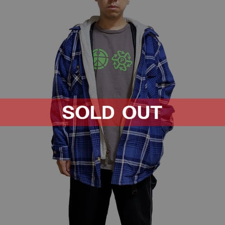 【USED】00'S MOOSE CREEK COTTON FLANNEL HOODED SHIRT JACKET