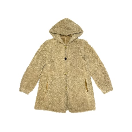 【USED】00's 4-Way Detachable Sleeve Shearling & Boa Hooded Coat