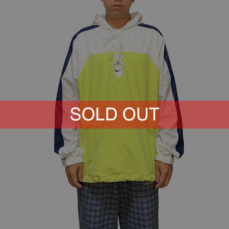 【USED】00'S NIKE LACE-UP POLY HOODIE