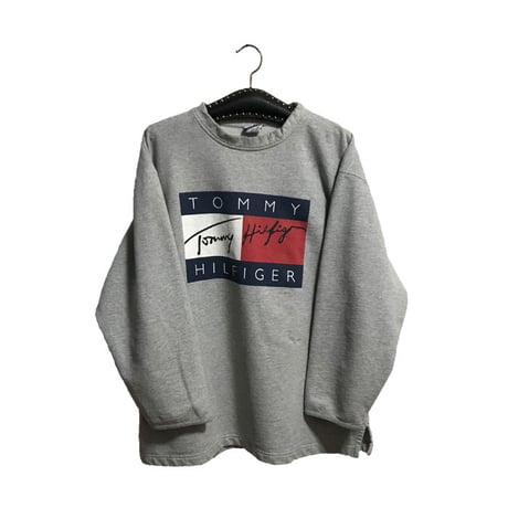 【USED】90'S TOMMY HILFIGER FLAG PRINT SWEATSHIRT