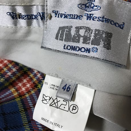 【USED】90'S VIVIENNE WESTWOOD MAN MALTI COLOR CHECK TROUSERS