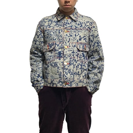【USED】90'S  VIVIENNE WESTWOOD LACE PRINT DENIM JACKET