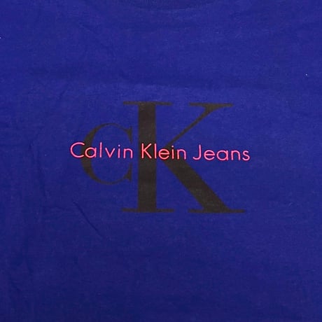 【DEAD STOCK】90's CK Calvin Klein Jeans LOGO T-SHIRT BLUE