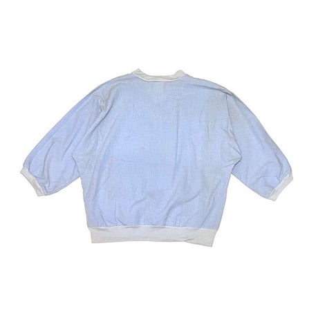 【USED】90'S Blain BLUE FLORAL V-NECK TOP