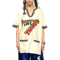 【USED】80's "I LOVE ETHIOPIA" Embroidered Tunic