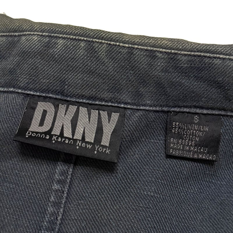 USED】90's DKNY Linen Blend Faded Zip Coverall