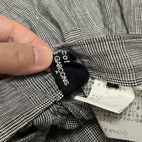 【USED】tricot COMME des GARCONS 1990 GLEN CHECK CREASED SKIRT