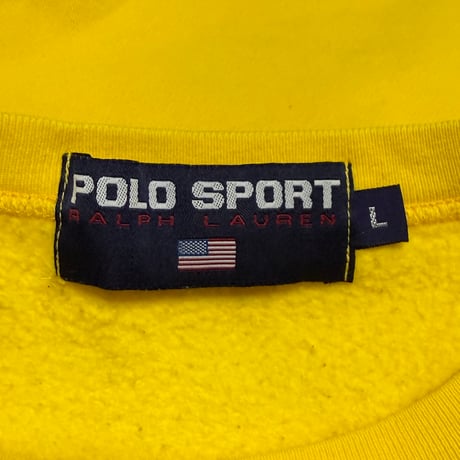 【USED】90's POLO SPORT Ralph Lauren Logo Sweatshirt Yellow
