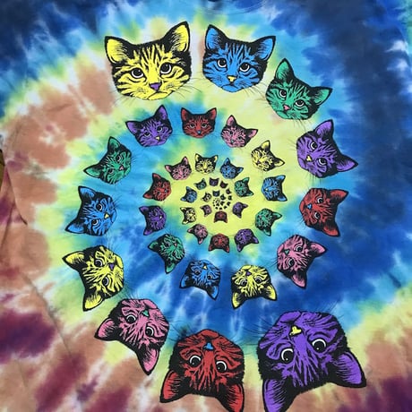 【USED】00'S DEAD CAT TIE DYE T-SHIRT
