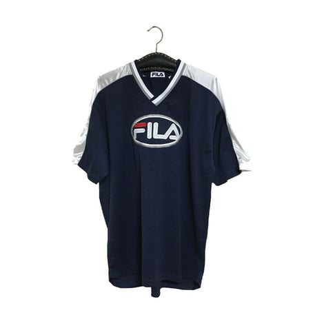 【USED】90'S FILA FOOTBALL T-SHIRT NAVY