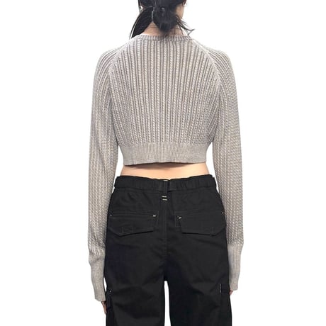 【USED】00's NIKE RIB KNIT ZIP SHORT CARDIGAN
