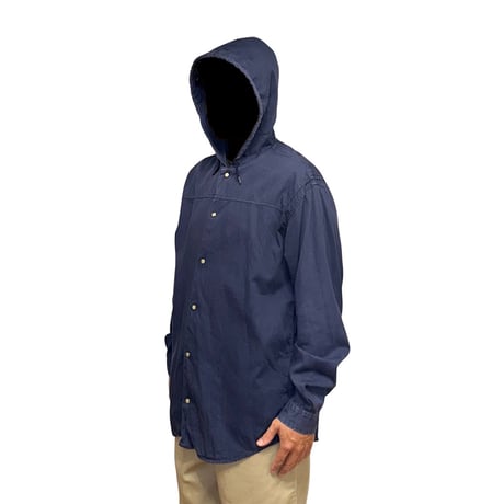 【USED】90's ARMANI JEANS Hooded Shirt Jacket