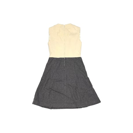 【USED】60's Anthony Charles BICOLOR WOOL TWEED SLEEVELESS DRESS