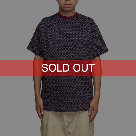 【USED】80's OLD STUSSY JACQUARD POCKET S/S T-SHIRT
