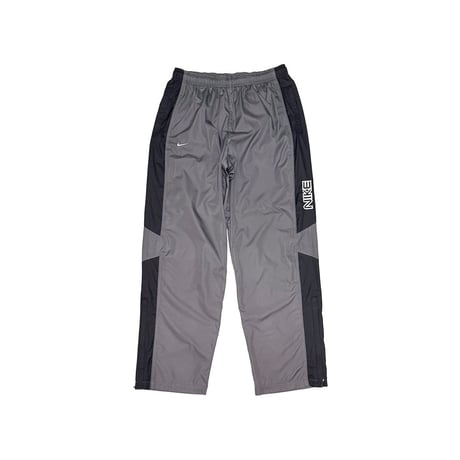【USED】00's NIKE 2-TONE COLOR POLY TRAINING PANTS GRAY × BLACK