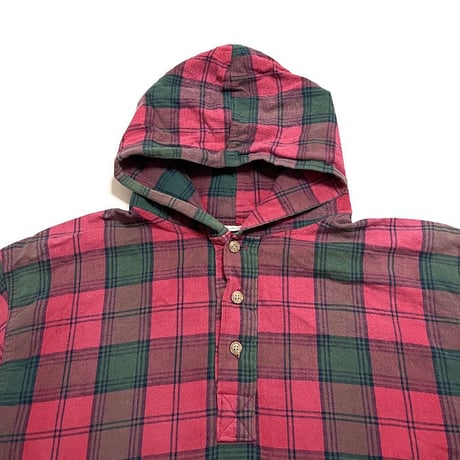 【USED】90'S L.L.BEAN PLAID COTTON HOODIE