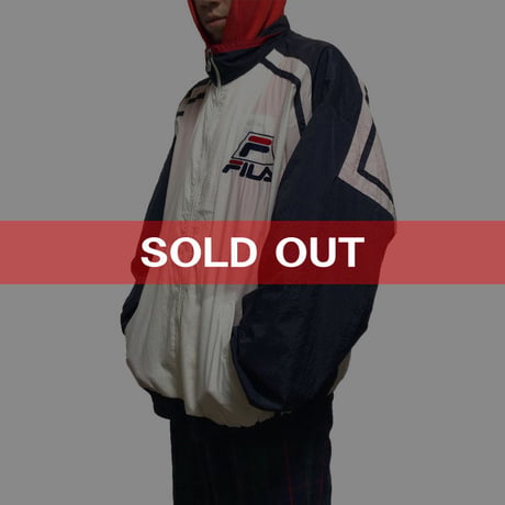 【USED】90'S FILA OLD SCHOOL NYLON JACKET