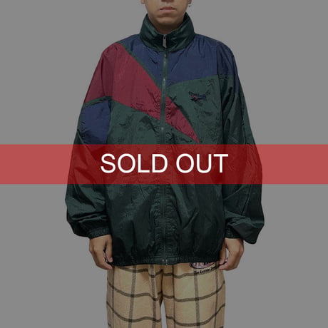 【USED】90'S REEBOK BIG VECTOR LOGO NYLON JACKET