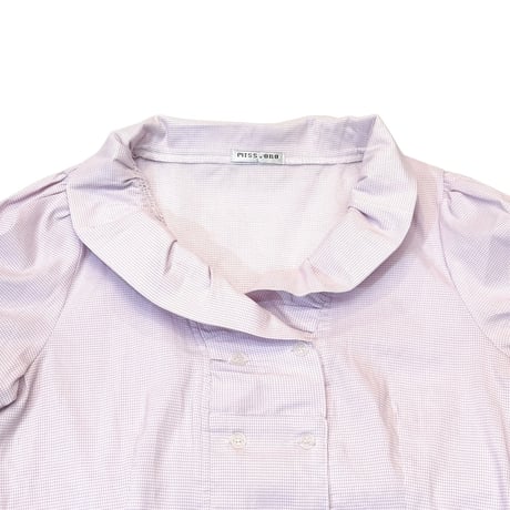 【USED】00's miss ORO GRID CHECK S/S BLOUSE
