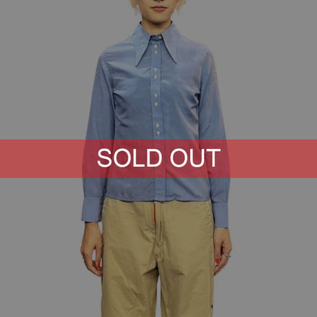 【USED】80'S DANIEL DUVAL LONG POINT COLLAR BLOUSE