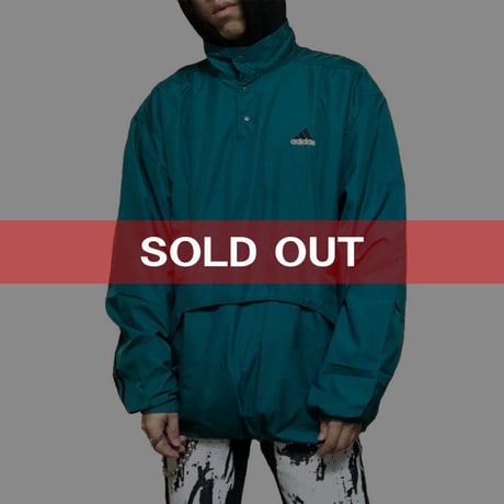 【USED】90'S ADIDAS NYLON JACKET GREEN