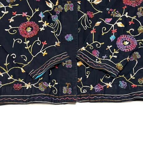 【USED】80's The Quacker Factory EMBROIDERED BEADED BUTTERFLIES JACKET