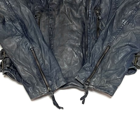 【USED】00's ESPRIT CRINKLE LAMB LEATHER MOTO JACKET