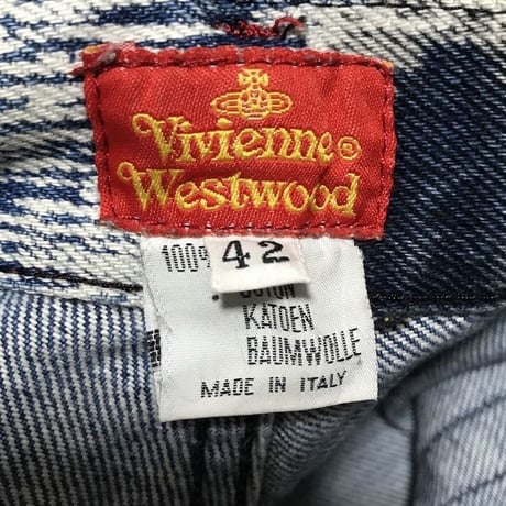 【USED】90'S VIVIENNE WESTWOOD LEOPARD DENIM TROUSERS