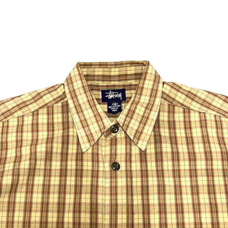 【USED】90's STUSSY FLAP POCKET CHECK SHIRT