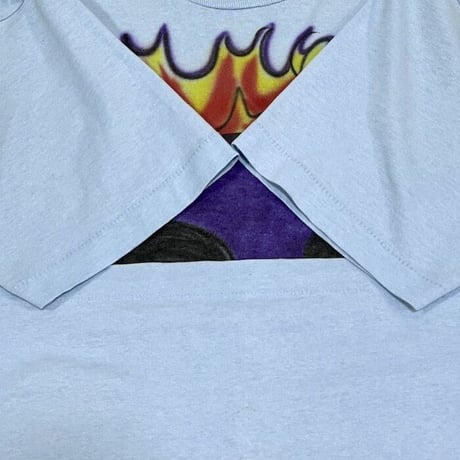 【USED】80'S-90'S AIRBRUSH YIN YANG FIRE T-SHIRT