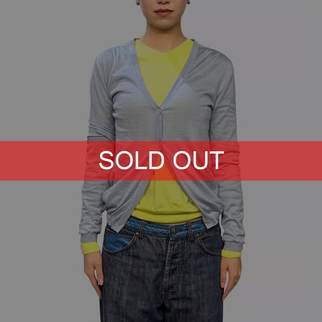 【USED】2010's JIL SANDER Cashmere Silk Knit Cardigan Light Blue