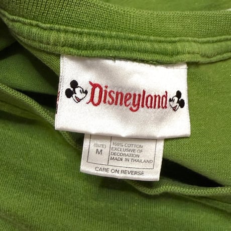 【USED】00's Disneyland Mickey Mouse West Coast Stripe Border T-shirt