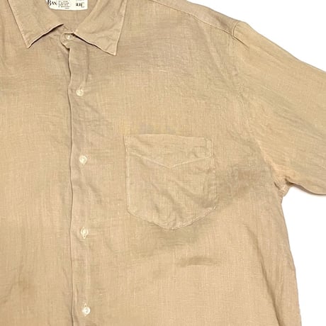 【USED】90'S BANANA REPUBLIC IRISH LINEN SHIRT BEIGE